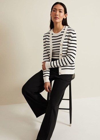 Phase Eight Chloe Stripe Knitwear White/Navy Canada | BWDVUJ-075